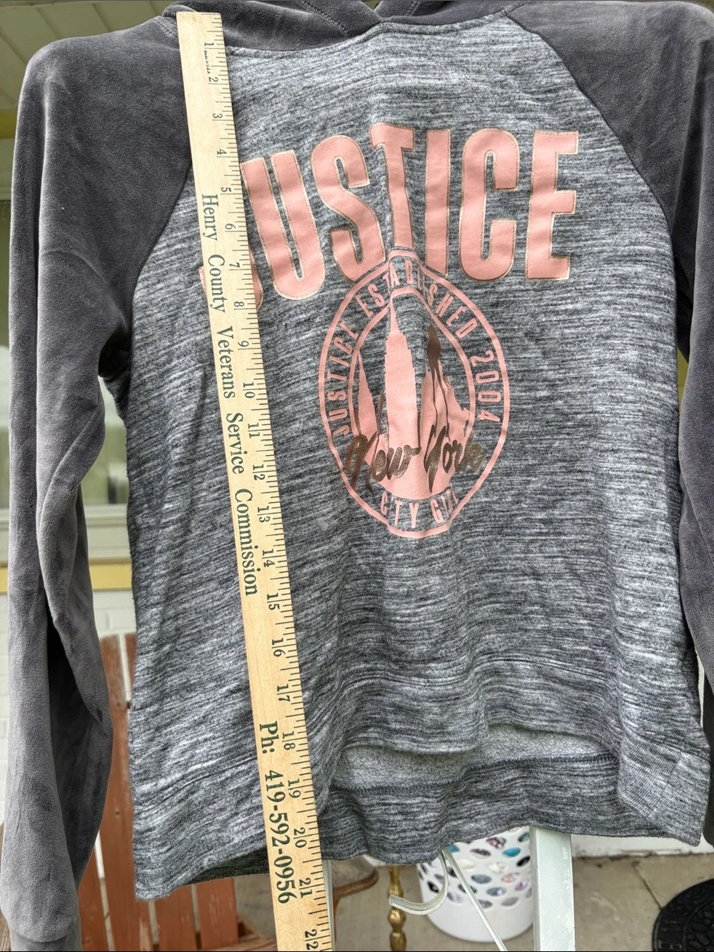 Justice gray pullover